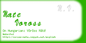 mate voross business card